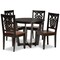 Baxton Studio Salida Modern Two-Tone Dark Brown and Walnut Brown Finished Wood 5-PC Dining Set 178-11384-10898-Zoro - alternate 1